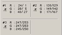 Info palette with color sampler values